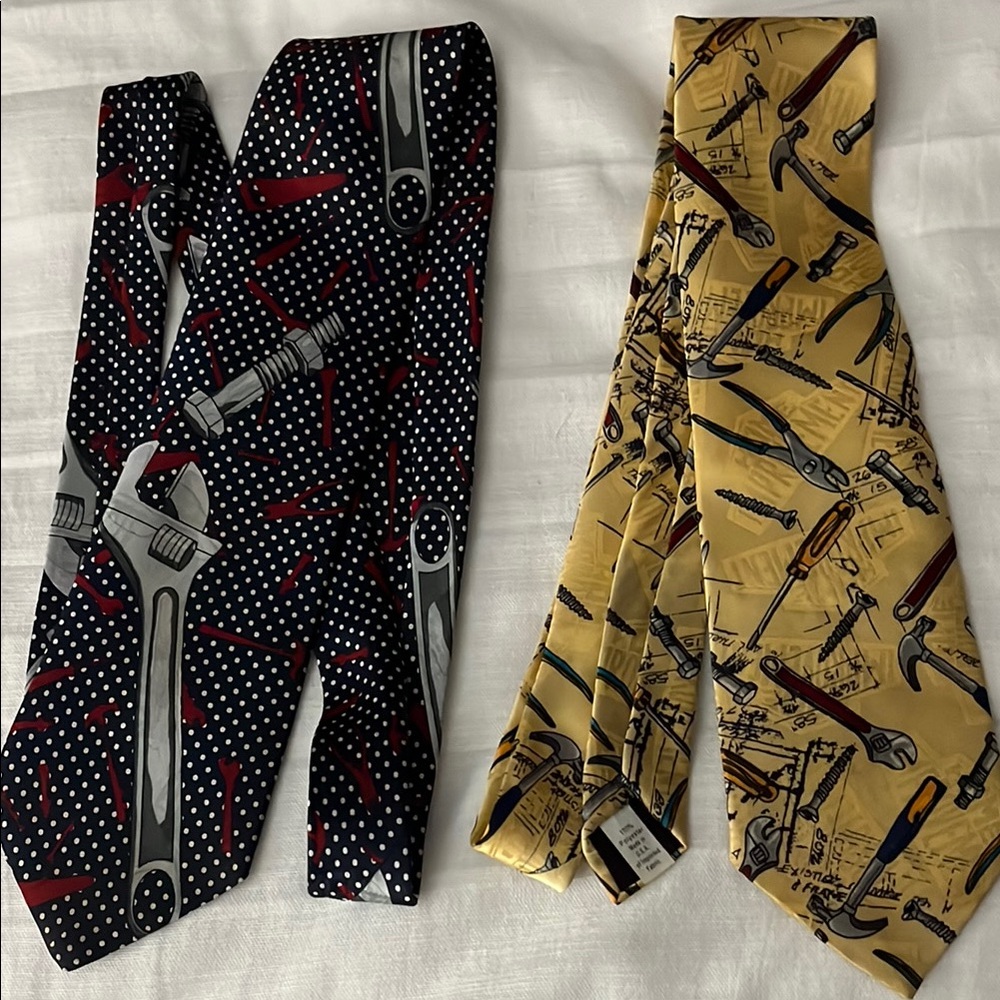 Set of 2 Vintage 1990’s “Home Improvement” TV Show Tool Themed Dress Ties